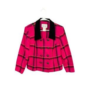 VTG 90s Blazer Plaid Hot Pink Blazer Lois Snyder Dani Max Sz16P X-Large Preppy